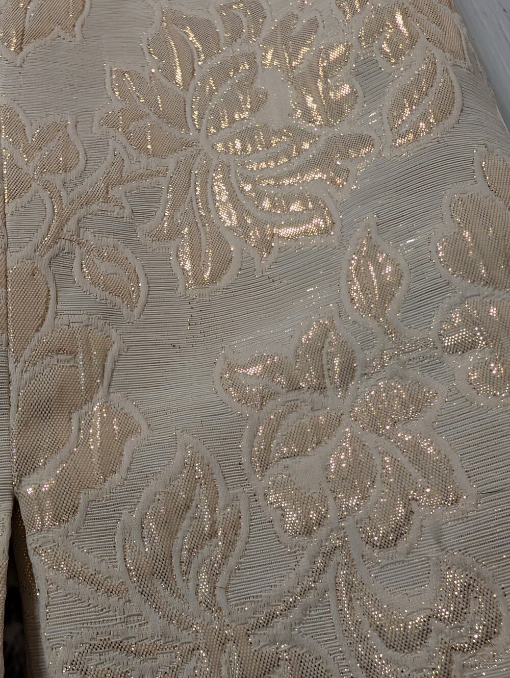 Evan Picone Gold Floral Brocade Sheath Dress Size 6 Cocktail Wedding - Picture 7 of 12